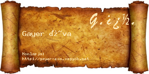 Gayer Éva névjegykártya